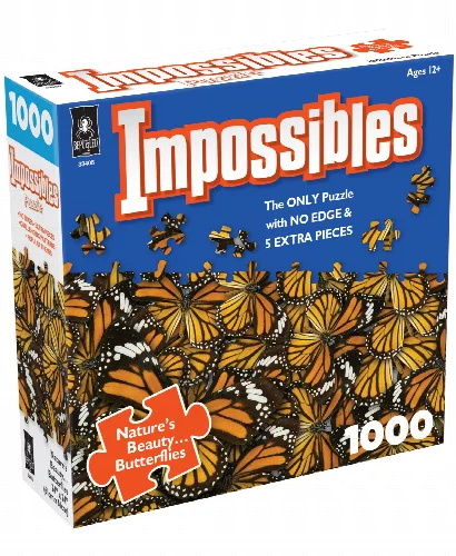 BePuzzled Impossibles Jigsaw Puzzle - Nature's Beauty Butterflies - 1000 Piece - Image 1