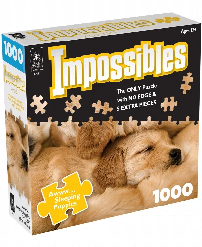 BePuzzled Impossibles Jigsaw Puzzle - Aww Sleeping Puppies - 1000 Piece - Image 1