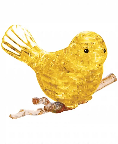 BePuzzled 3D Crystal Puzzle - Yellow Bird - 48 Piece - Image 1