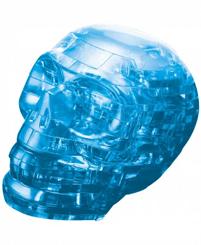 BePuzzled 3D Crystal Puzzle - Skull Blue - 48 Piece - Image 1