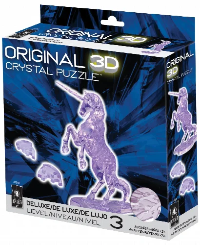 BePuzzled 3D Crystal Puzzle - Unicorn - 44 Pieces - Image 1