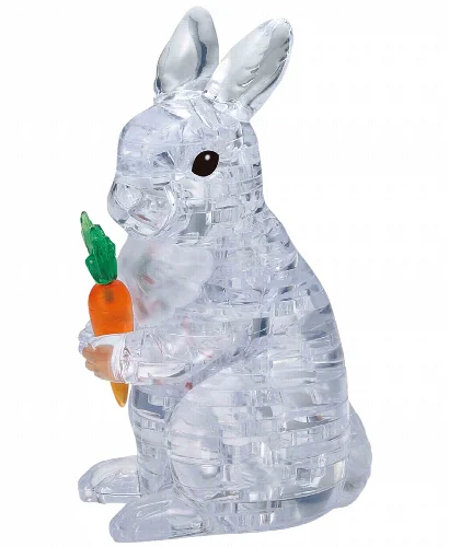 BePuzzled 3D Crystal Puzzle - Rabbit White - 43 Piece - Image 1