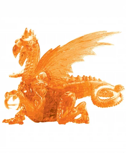 BePuzzled 3D Crystal Puzzle - Dragon Orange - 56 Piece - Image 1