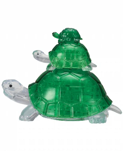 BePuzzled 3D Crystal Puzzle - Turtles - 37 Piece - Image 1