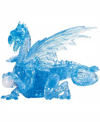 BePuzzled 3D Crystal Puzzle - Dragon Blue - 56 Pieces - Image 1