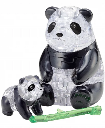 BePuzzled 3D Crystal Puzzle-Panda and Baby - 50 Pcs - Image 1