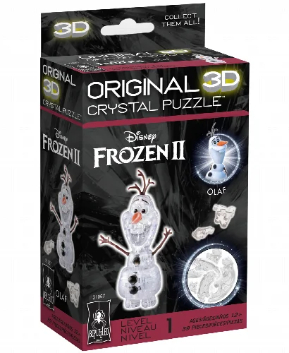 BePuzzled 3D Crystal Puzzle - Disney Frozen Ii - Olaf the Snowman - 39 Pieces - Image 1