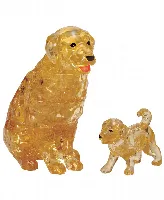 BePuzzled 3D Crystal Puzzle - Dog and Puppy - 47 Piece