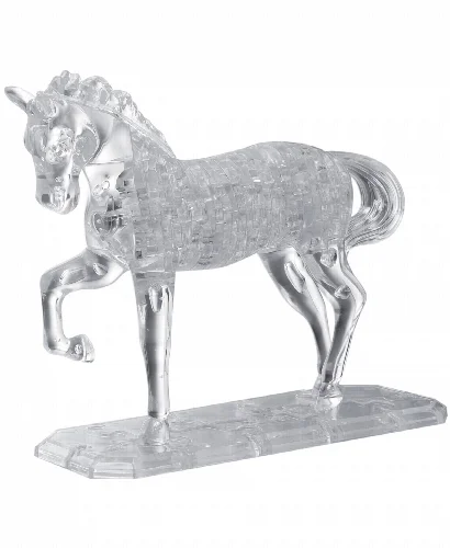 BePuzzled 3D Crystal Puzzle-Horse White - 98 Pcs - Image 1