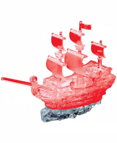 BePuzzled 3D Crystal Pirate Ship Puzzle Set, 101 Pieces - Image 1