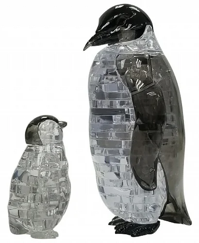BePuzzled 3D Crystal Puzzle - Penguin and Baby - 43 Piece - Image 1
