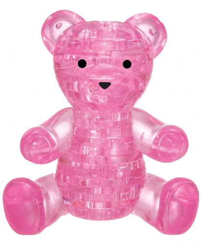 BePuzzled 3D Crystal Puzzle-Teddy Bear Pink - 41 Pcs - Image 1