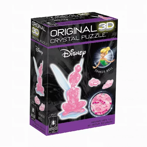 BePuzzled Disney Tinker Bell 3D Crystal Puzzle - Pink - 43 Piece - Image 1