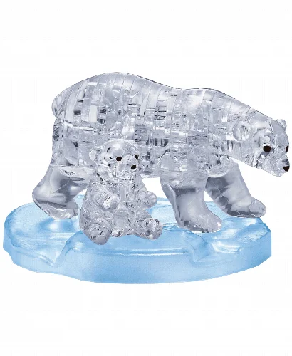 BePuzzled 3D Crystal Puzzle - Polar Bear and Baby - 40 Piece - Image 1