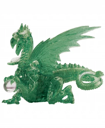 BePuzzled 3D Crystal Puzzle - Dragon Green - 56 Piece - Image 1