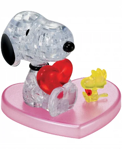 BePuzzled 3D Crystal Puzzle - Peanuts Snoopy Heart - 35 Piece - Image 1