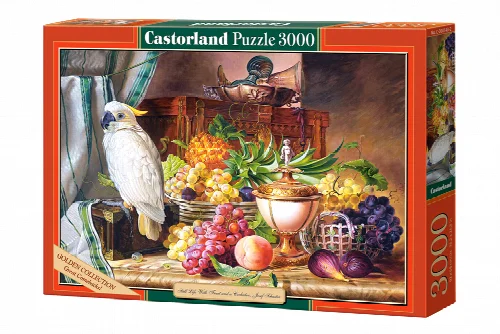 Castorland Still Life With Fruit and a Cockatoo, Josef Schuster Jigsaw Puzzle - 3000 Piece - Image 1