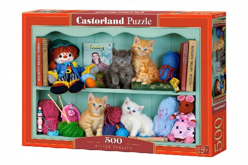 Castorland Kitten Shelves Jigsaw Puzzle - 500 Piece - Image 1