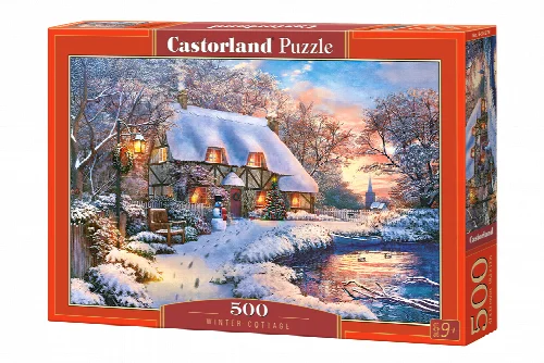 Castorland Winter Cottage Jigsaw Puzzle - 500 Piece - Image 1