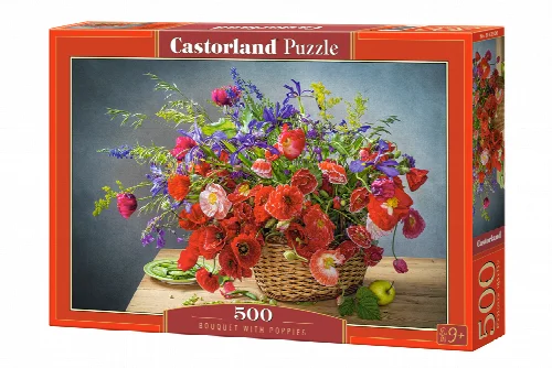 Castorland Bouquet with Poppies Jigsaw Puzzle - 500 Piece - Image 1