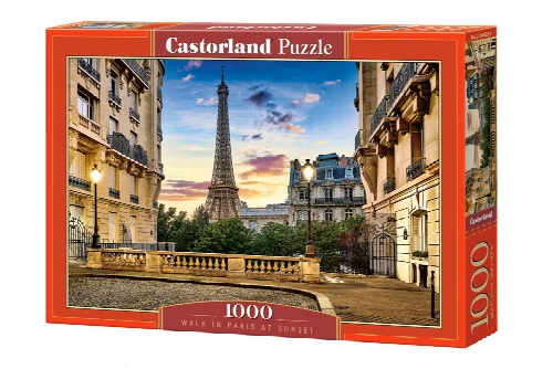 Castorland Walk in Paris at Sunset Jigsaw Puzzle - 1000 Piece - Image 1