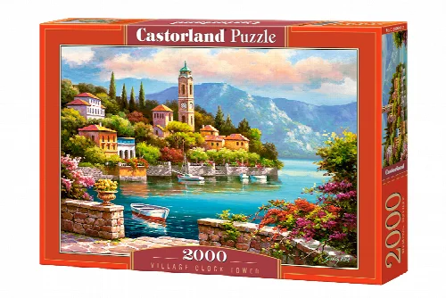 Castorland Village Clock Tower Jigsaw Puzzle - 2000 Piece - Image 1