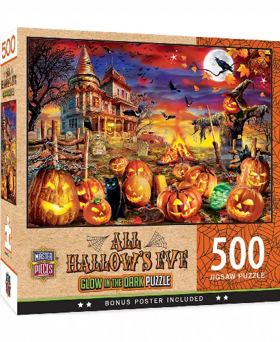 Glow in the Dark Halloween - All Hallow's Eve Jigsaw Puzzle - 500 Piece - Image 1
