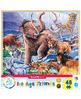 Wood Fun Facts - Ice Age Animals Wood Puzzle 48 Piece Kids Puzzle