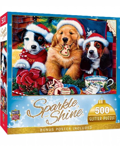 Holiday Glitter Christmas- Santa Paws Jigsaw Puzzle - 500 Piece - Image 1