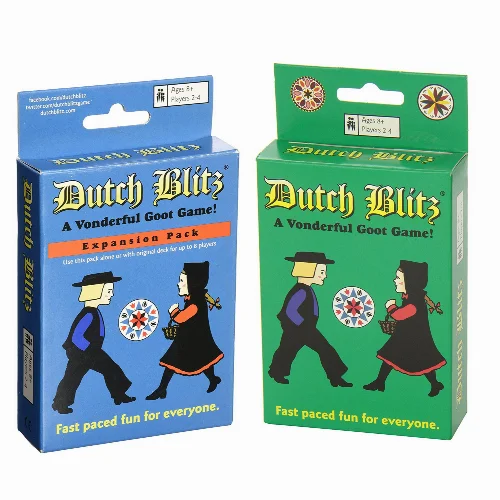 Dutch Blitz Original and Blue Expansion Pack Combo Card Game Set - Image 1