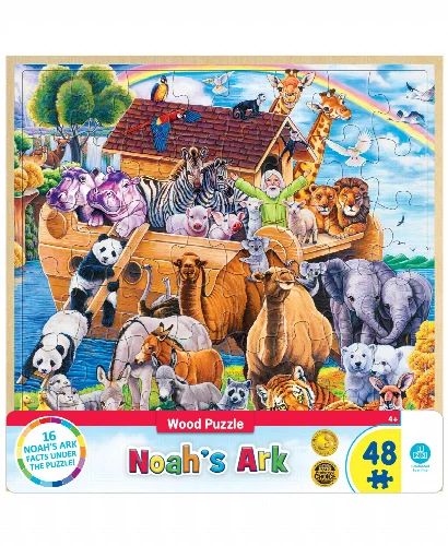 Wood Fun Facts - Noah's Ark Wood Puzzle 48 Piece Kids Puzzle - Image 1