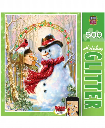Holiday Glitter Puzzle - Letters to Frosty - 500 Piece - Image 1