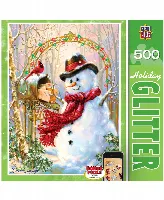 Holiday Glitter Puzzle - Letters to Frosty - 500 Piece