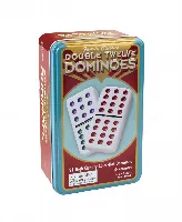 Pressman - Dominoes: Double Twelve Color Dot Dominoes in Tin