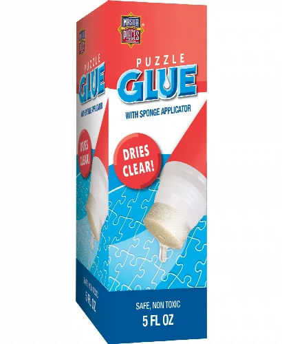 Puzzle Glue - 5 oz. Bottle with Sponge Applicator - Clear - Image 1