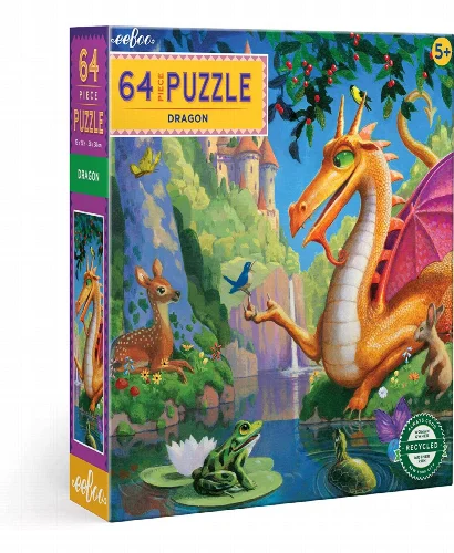 eeBoo Dragon Jigsaw Puzzle - 64 Piece - Image 1