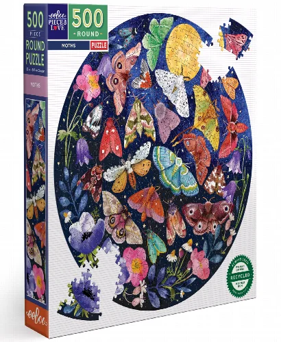 eeBoo Moths Jigsaw Puzzle - 500 Piece - Image 1