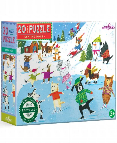 eeBoo Skating Dogs Jigsaw Puzzle - 20 Piece - Image 1