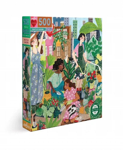 eeBoo Rooftop Garden Jigsaw Puzzle - 500 Piece - Image 1