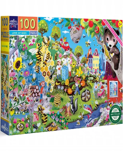 eeBoo Love of Bees Jigsaw Puzzle - 100 Piece - Image 1