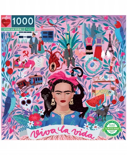eeBoo Viva La Vida Frida Kahlo Jigsaw Puzzle - 1000 Piece - Image 1