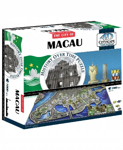 4D Cityscape Time Puzzle - Macau, China - 1000 Piece - Image 1