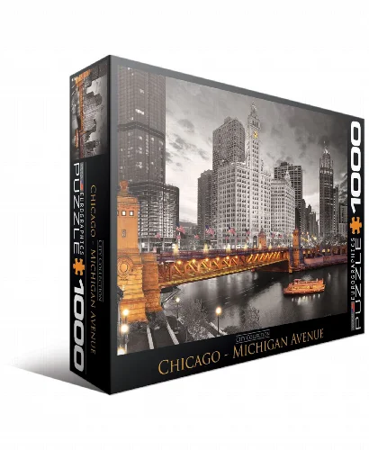 City Collection - Chicago - Michigan Avenue Jigsaw Puzzle - 1000 Piece - Image 1