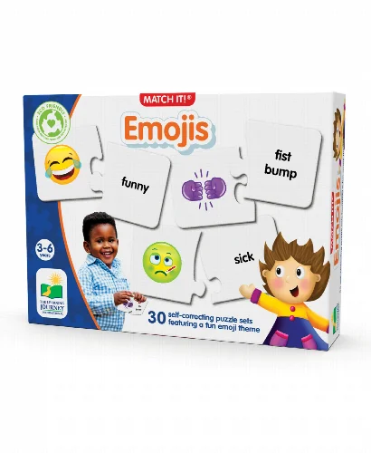 The Learning Journey - Match It Emojis Set of 30 Matching Puzzle Pairs - Image 1