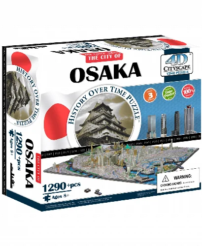4D Cityscape Time Puzzle - Osaka, Japan - 1290 Piece - Image 1