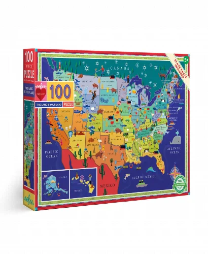eeBoo this Land is Your Land Jigsaw Puzzle - 100 Piece - Image 1