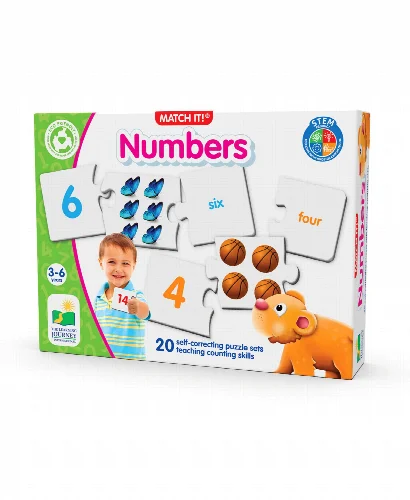 The Learning Journey Match It Numbers - Set of 20 Self-Correcting Number Counting Puzzles - Image 1