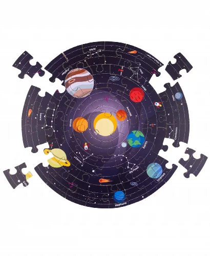 Bigjigs Toys - Solar System Circular Floor Jigsaw Puzzle - 50 Piece - Image 1