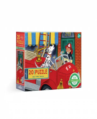 eeBoo Red Fire Truck Jigsaw Puzzle - 20 Piece - Image 1