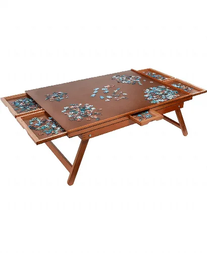 Jumbl 1500pc Puzzle Board 27"x35" Wooden Puzzle Table w/Legs - Image 1